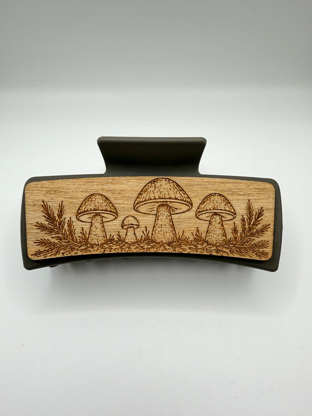 Mushroom Wood Hair Clip