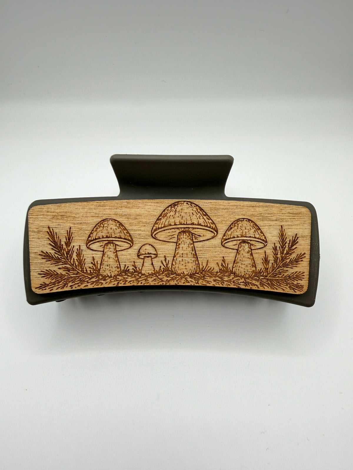 Mushroom Wood Hair Clip