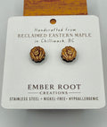 Ladybug Garden Stud Earrings - Reclaimed Eastern Maple