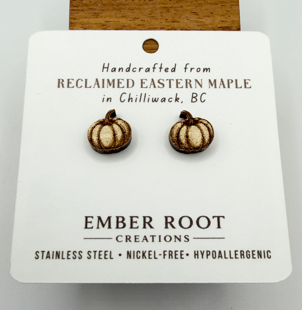 Pumpkin Stud Earrings - Reclaimed Eastern Maple
