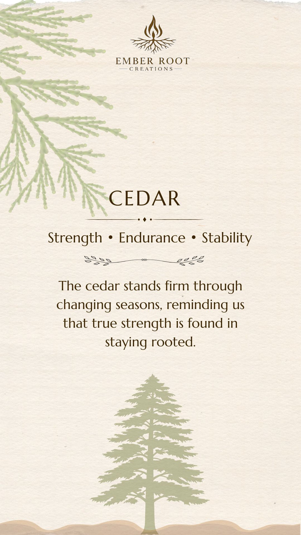Cedar Pendant - Strength, Endurance, and Stability