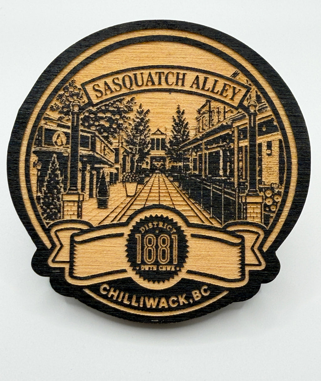District 1881 Keepsake Magnet – Chilliwack, BC

(Variants: Sasquatch Alley, Woolly Dog Alley, Thunderbird Lane)