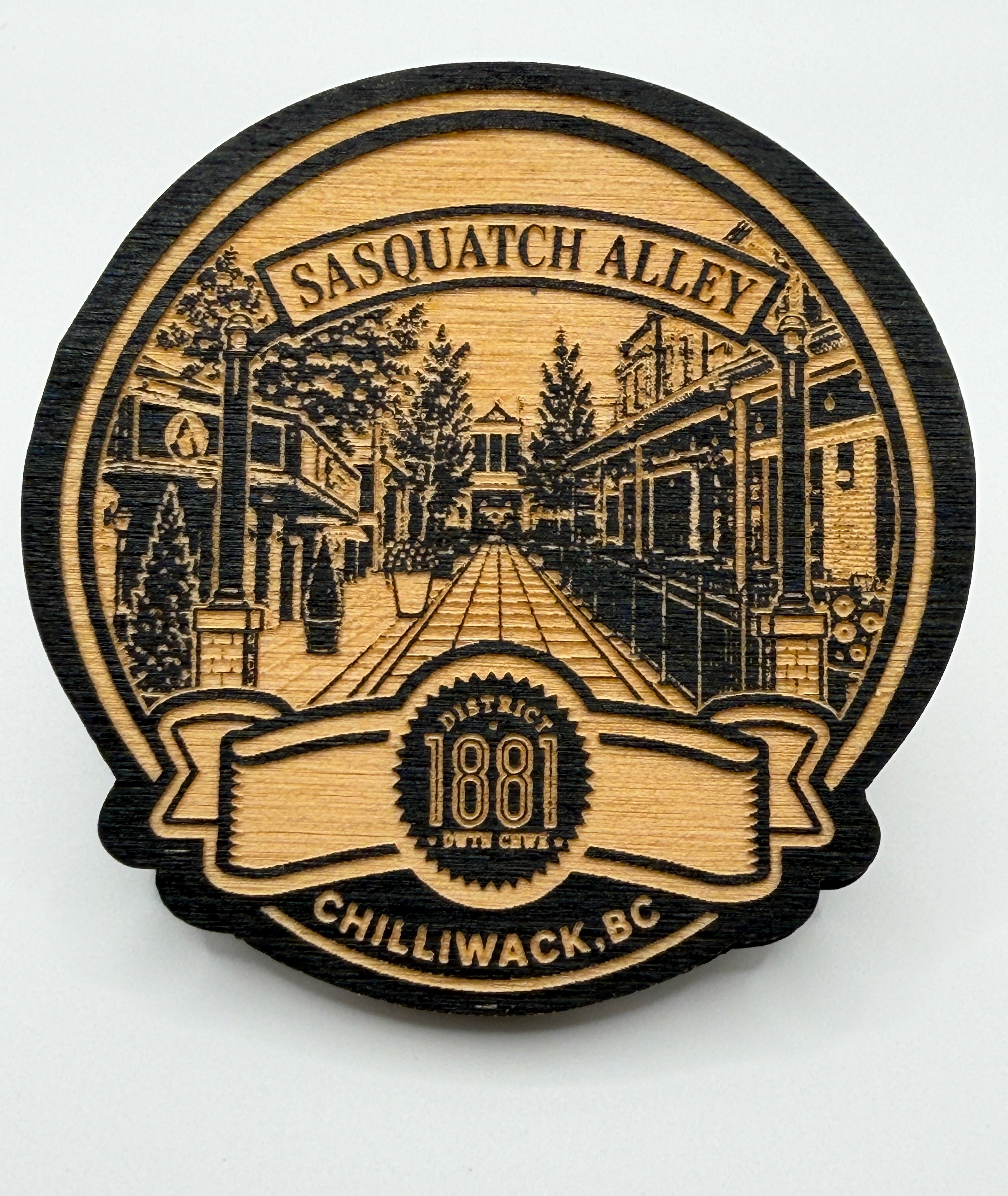 District 1881 Keepsake Magnet – Chilliwack, BC

(Variants: Sasquatch Alley, Woolly Dog Alley, Thunderbird Lane)