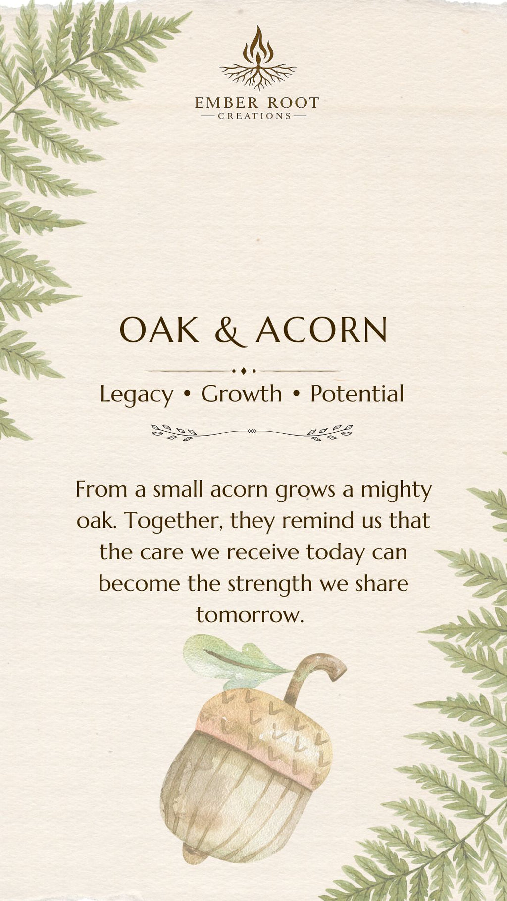 Oak & Acorn Pendant - Legacy, Growth and Potential