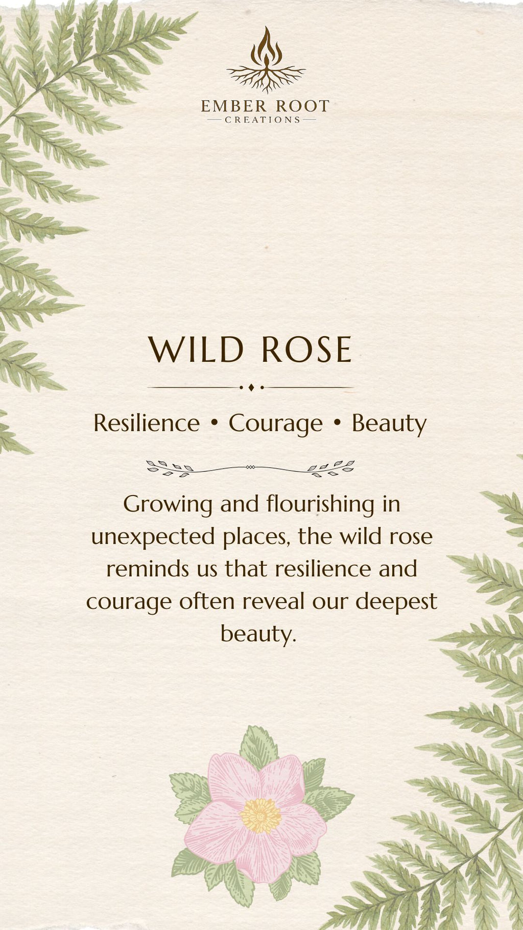 Wild Rose Pendant - Resilience, Courage and Beauty