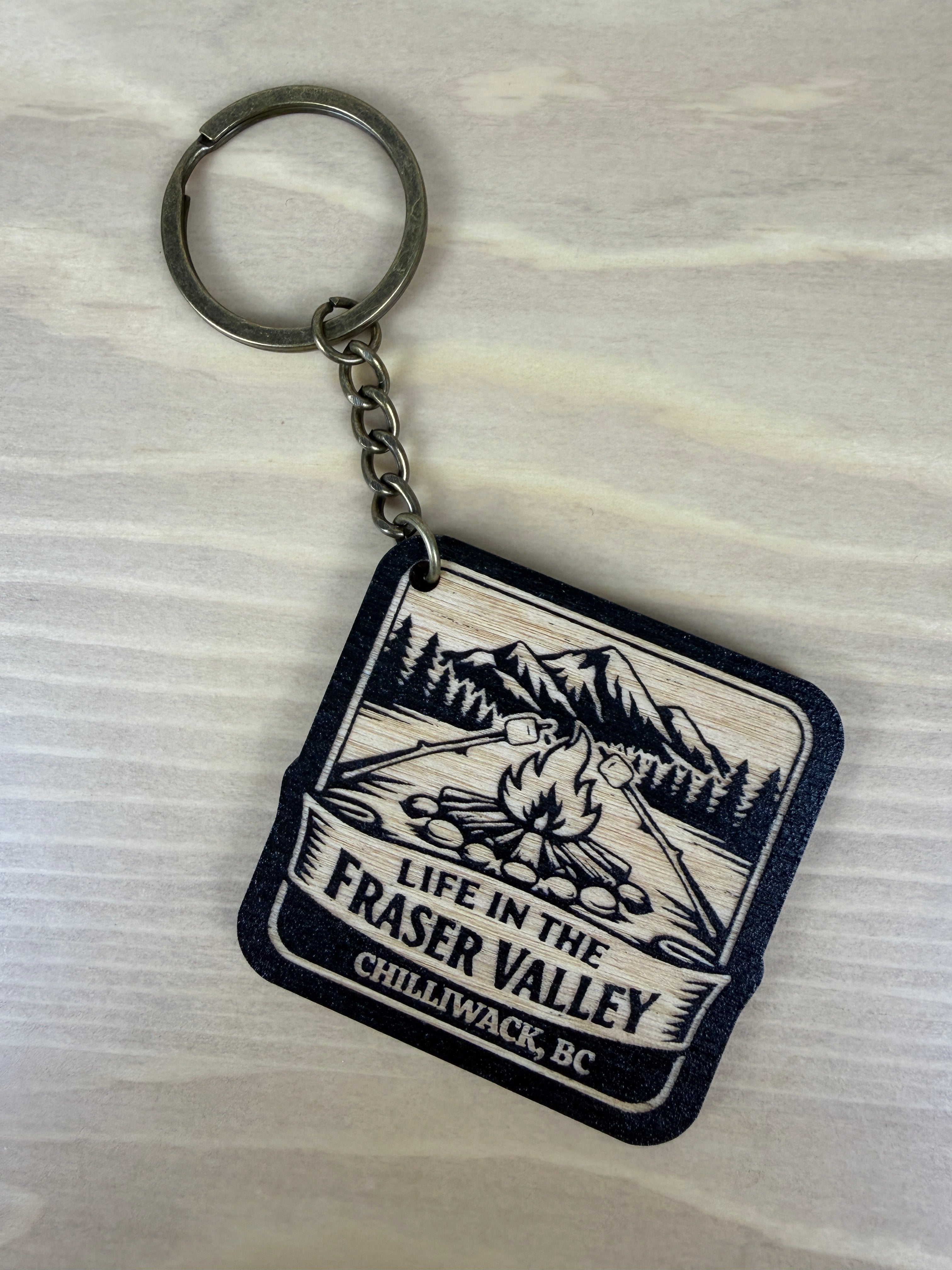 Life in the Fraser Valley Keychain - Chilliwack - Campfire