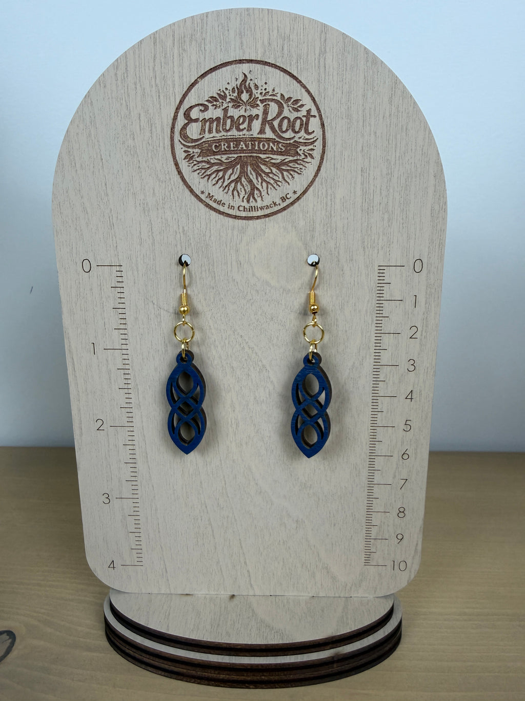 Wood Link Dangle Earrings