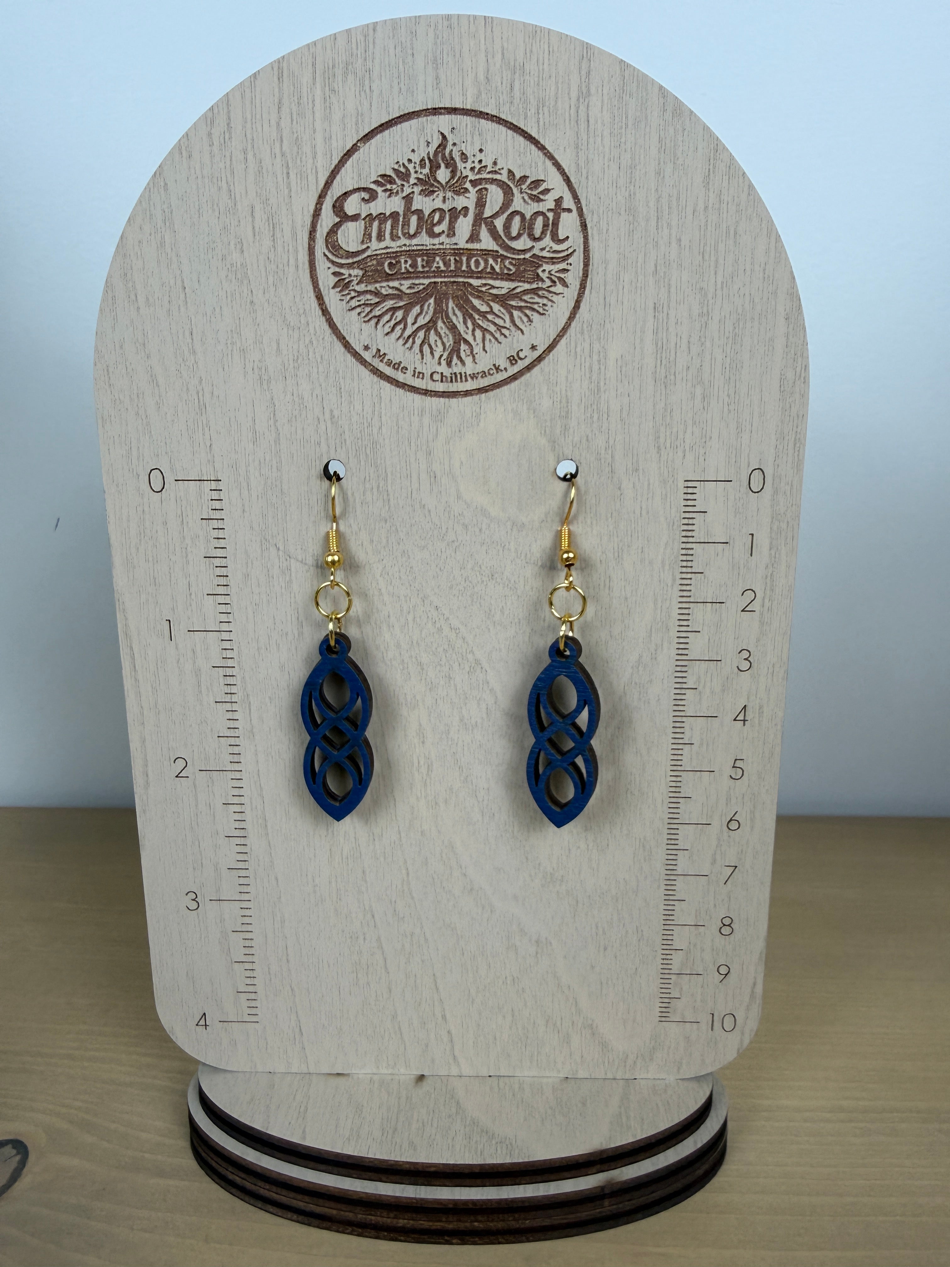 Wood Link Dangle Earrings