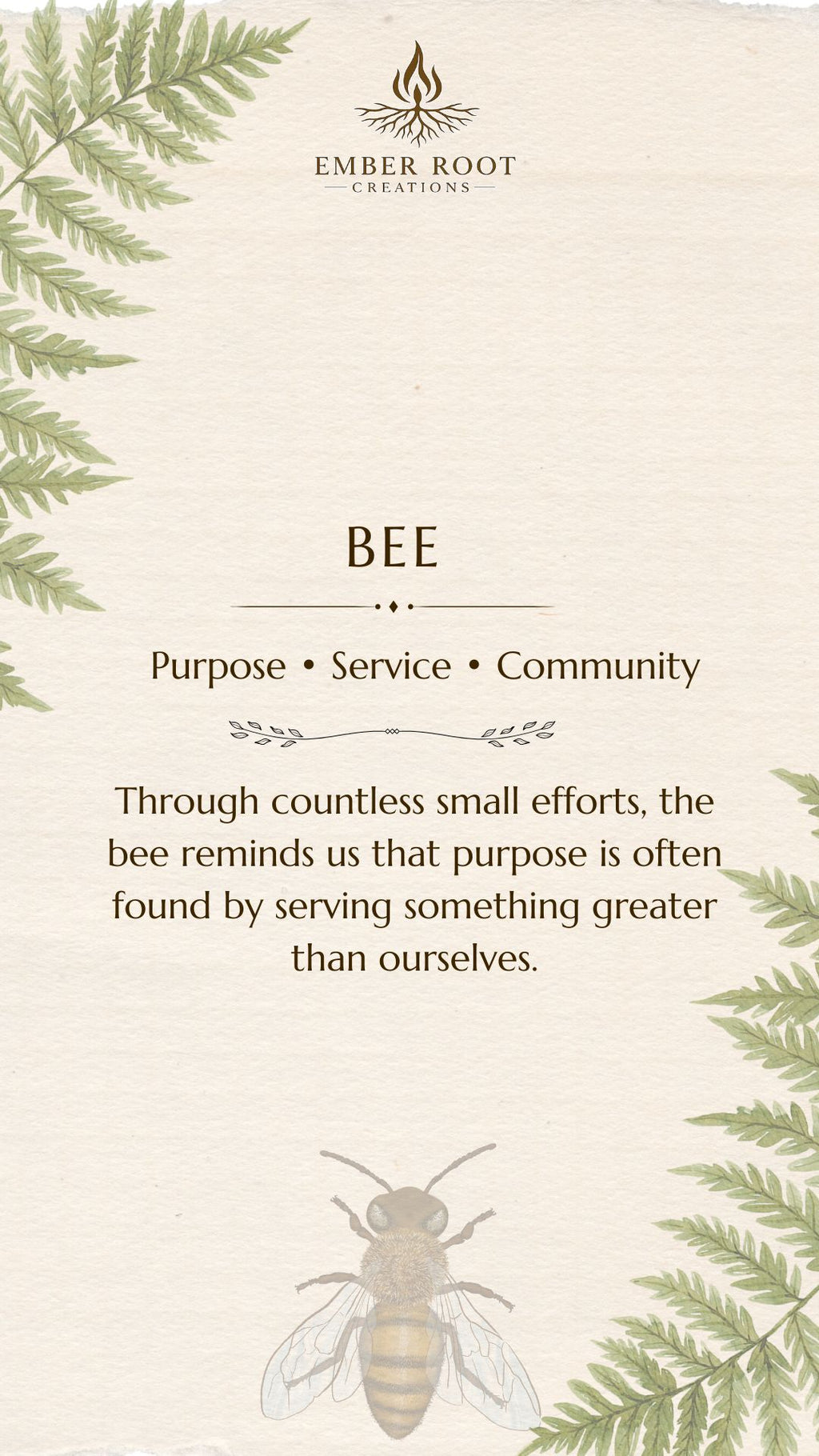 Bee Pendant - Purpose, Service and Community