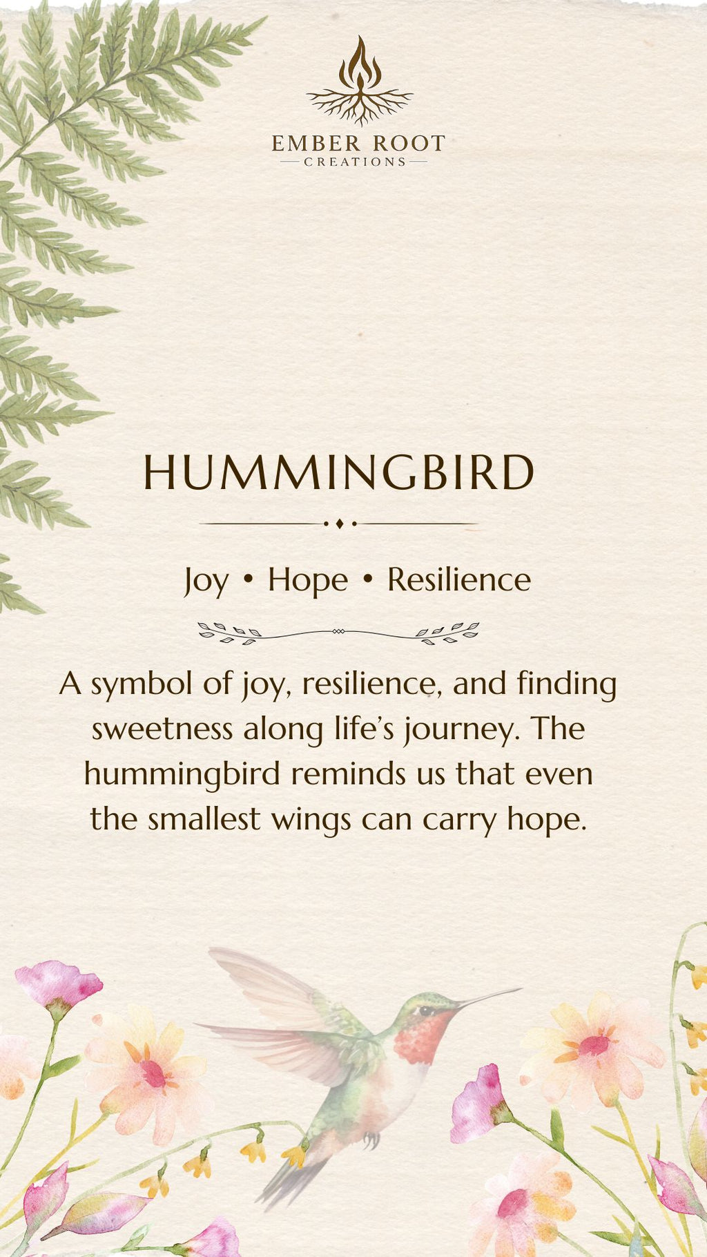 Hummingbird Pendant - Joy, Hope and Resilience