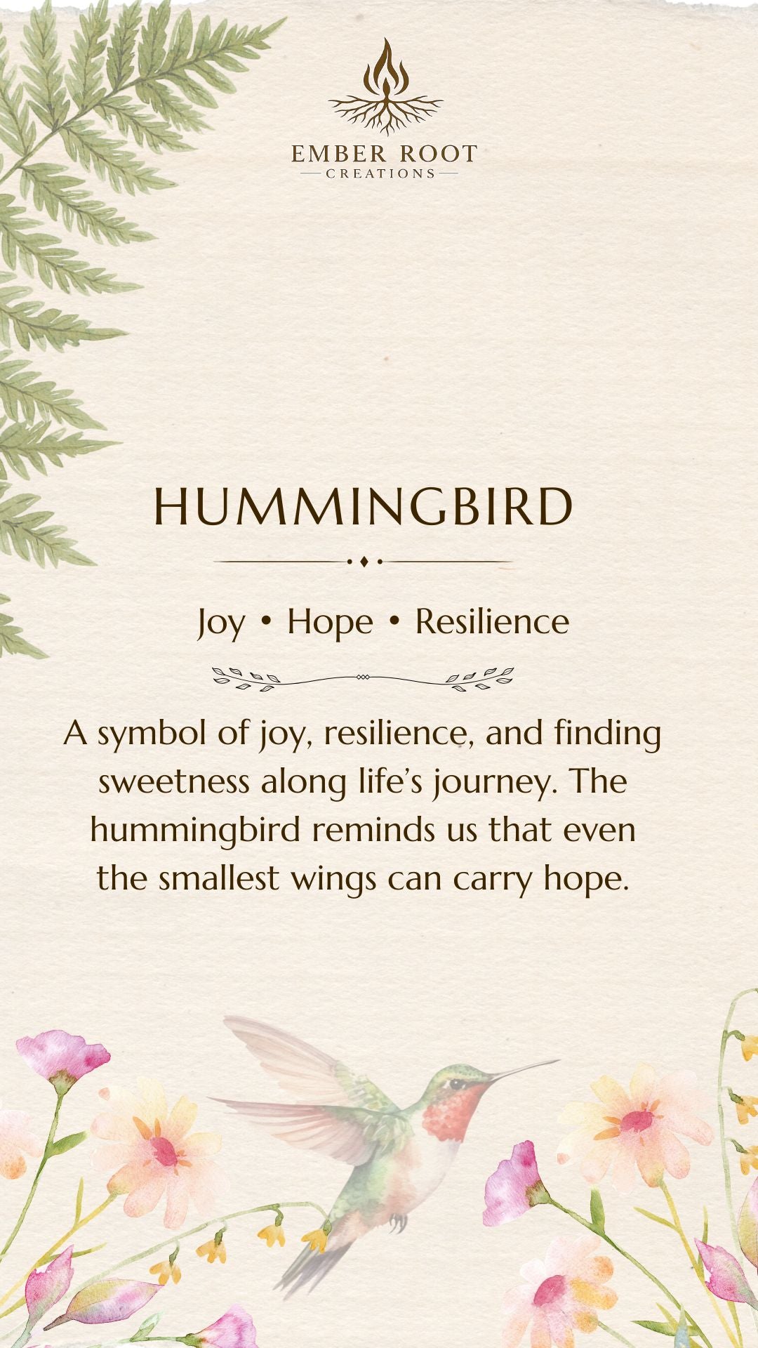 Hummingbird Pendant - Joy, Hope and Resilience
