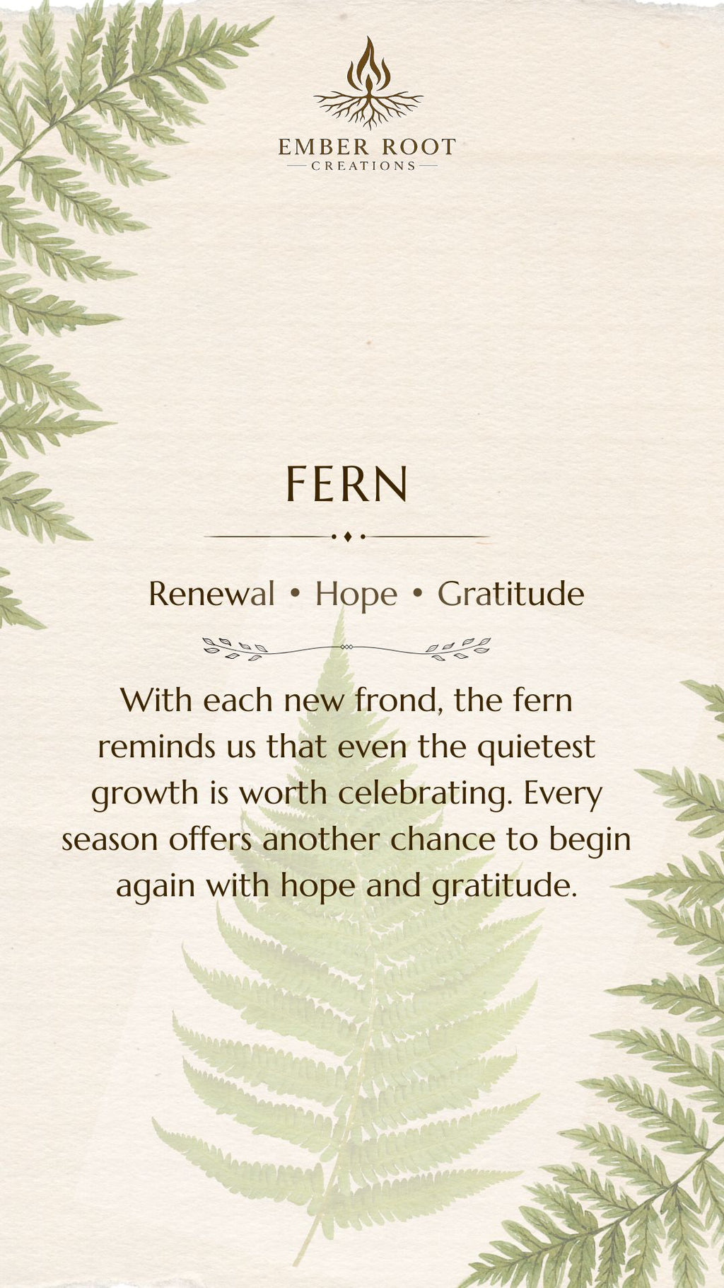 Fern Pendant - Renewal, Hope, and Gratitude