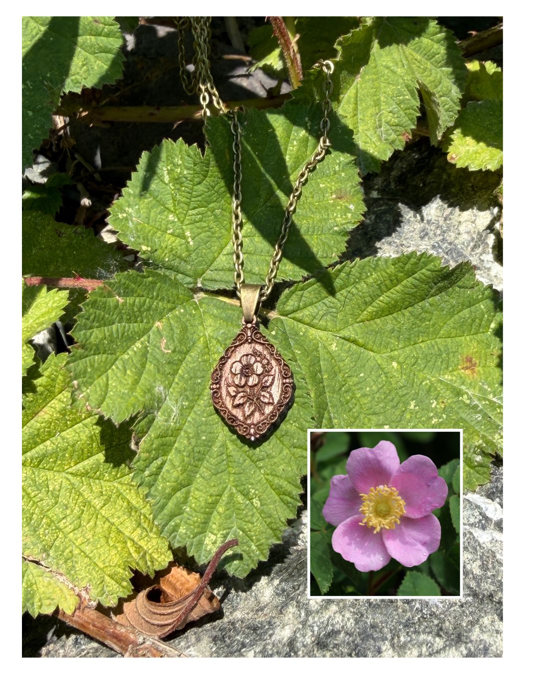 Wild Rose Pendant - Resilience, Courage and Beauty