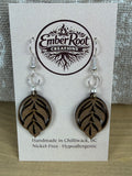 Botanical Wood Earrings: Olive | Light, Dark & Green Stain | Gold or Silver Hardware