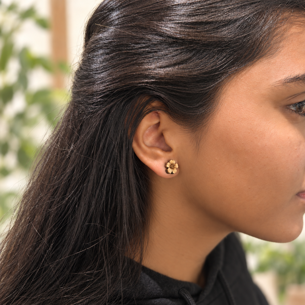 Wild Rose Stud Earrings - Reclaimed Eastern Maple