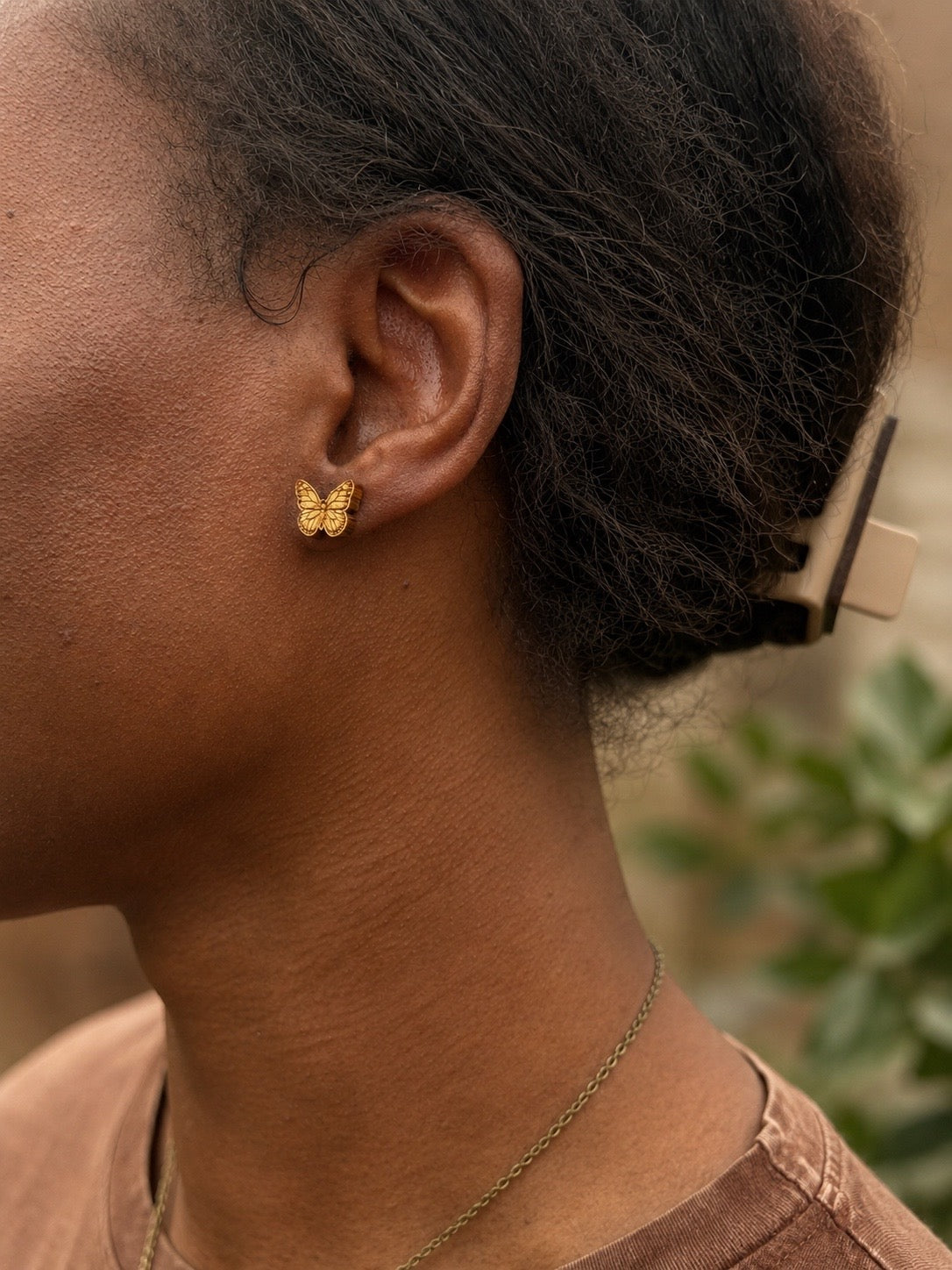 Butterfly Stud Earrings - Reclaimed Eastern Maple