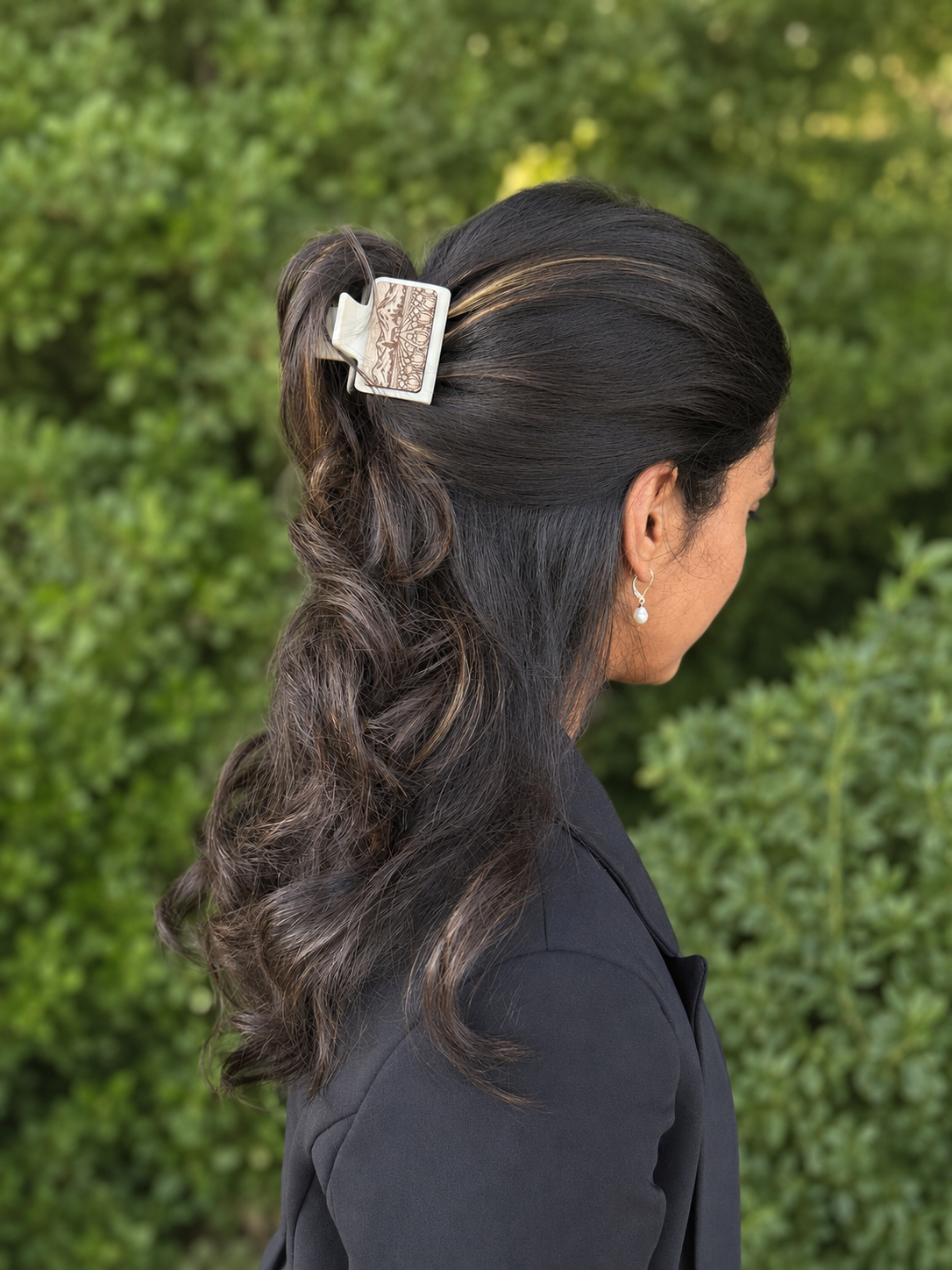 Tulip Fields Wood Hair Clip