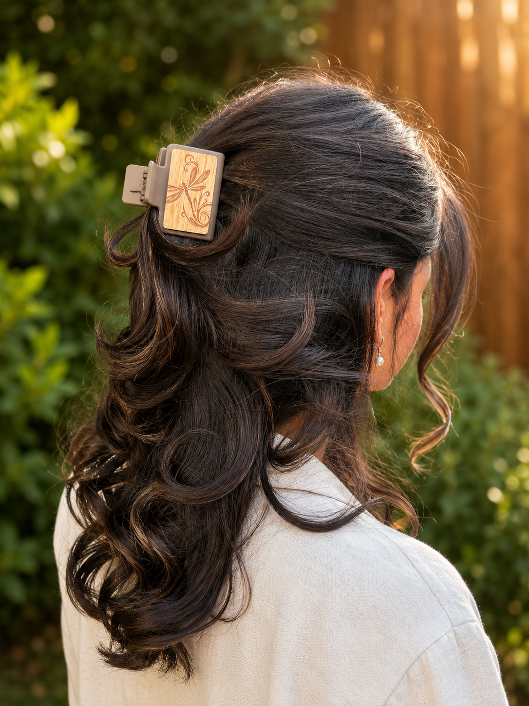 Dragonfly Wood Hair Clip