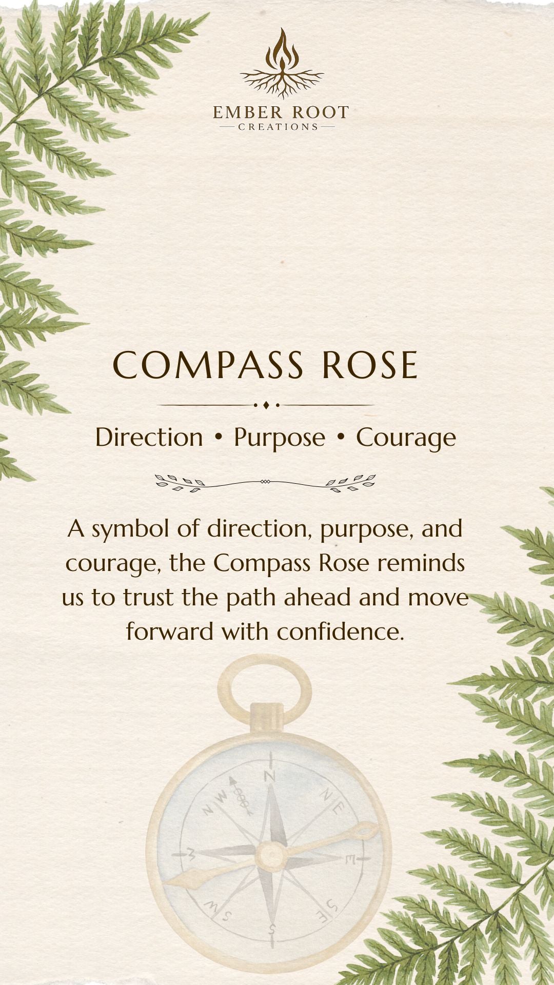 Compass Rose Pendant - Direction, Purpose and Courage