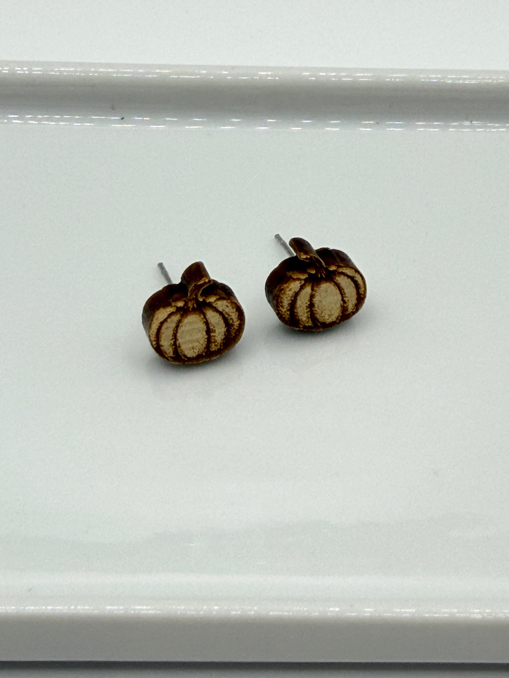 Pumpkin Stud Earrings - Reclaimed Eastern Maple