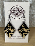 Midnight Mountain Wood Earrings