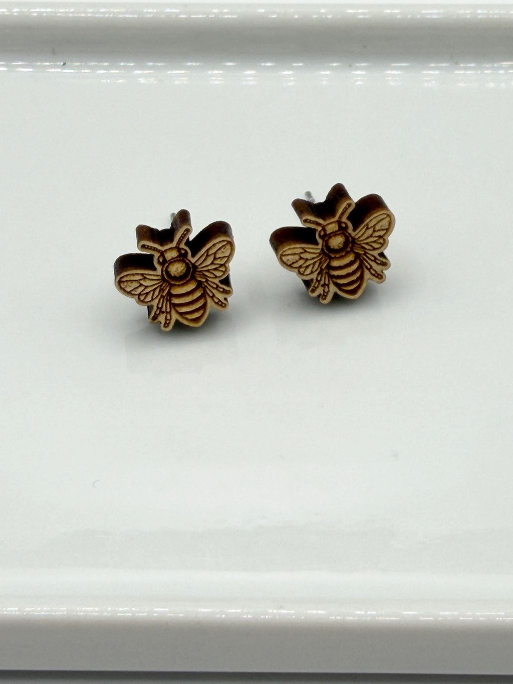 Bee Stud Earrings - Reclaimed Eastern Maple