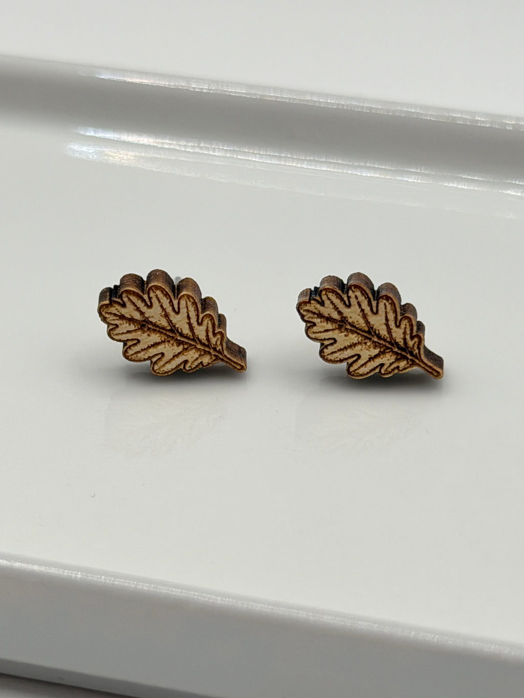 Oak Leaf Stud Earrings - Reclaimed Eastern Maple