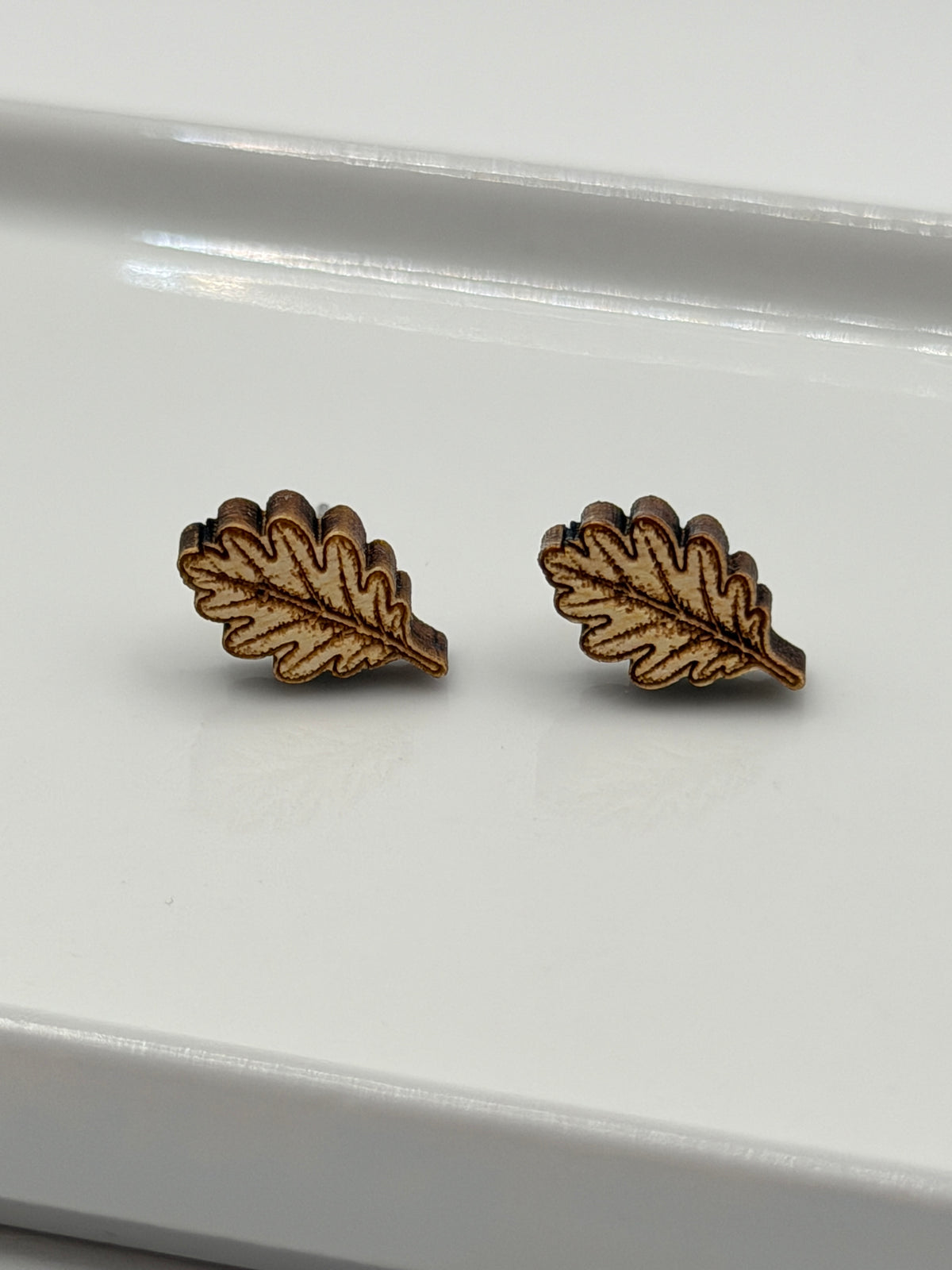 Oak Leaf Stud Earrings - Reclaimed Eastern Maple