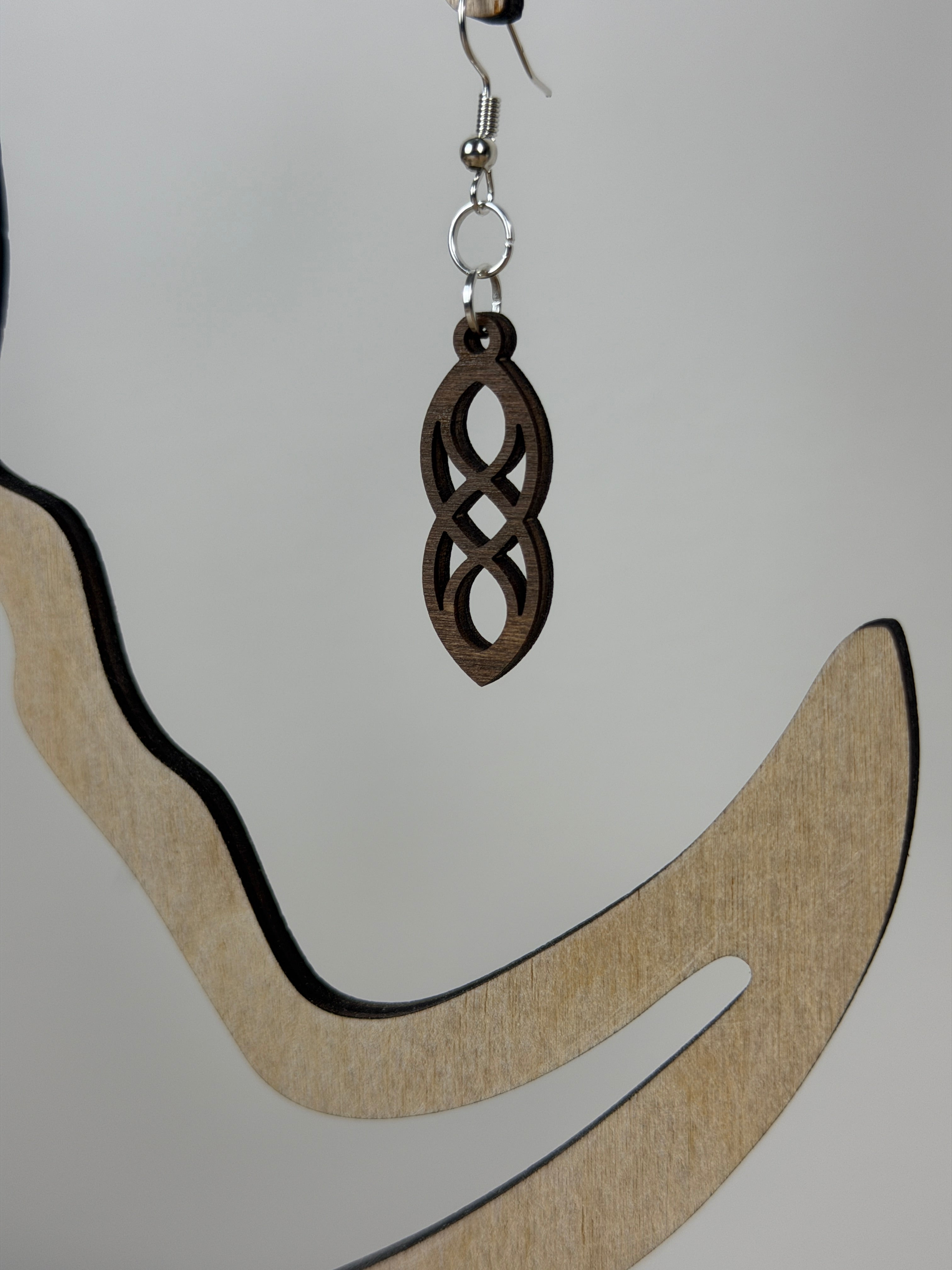 Wood Link Dangle Earrings