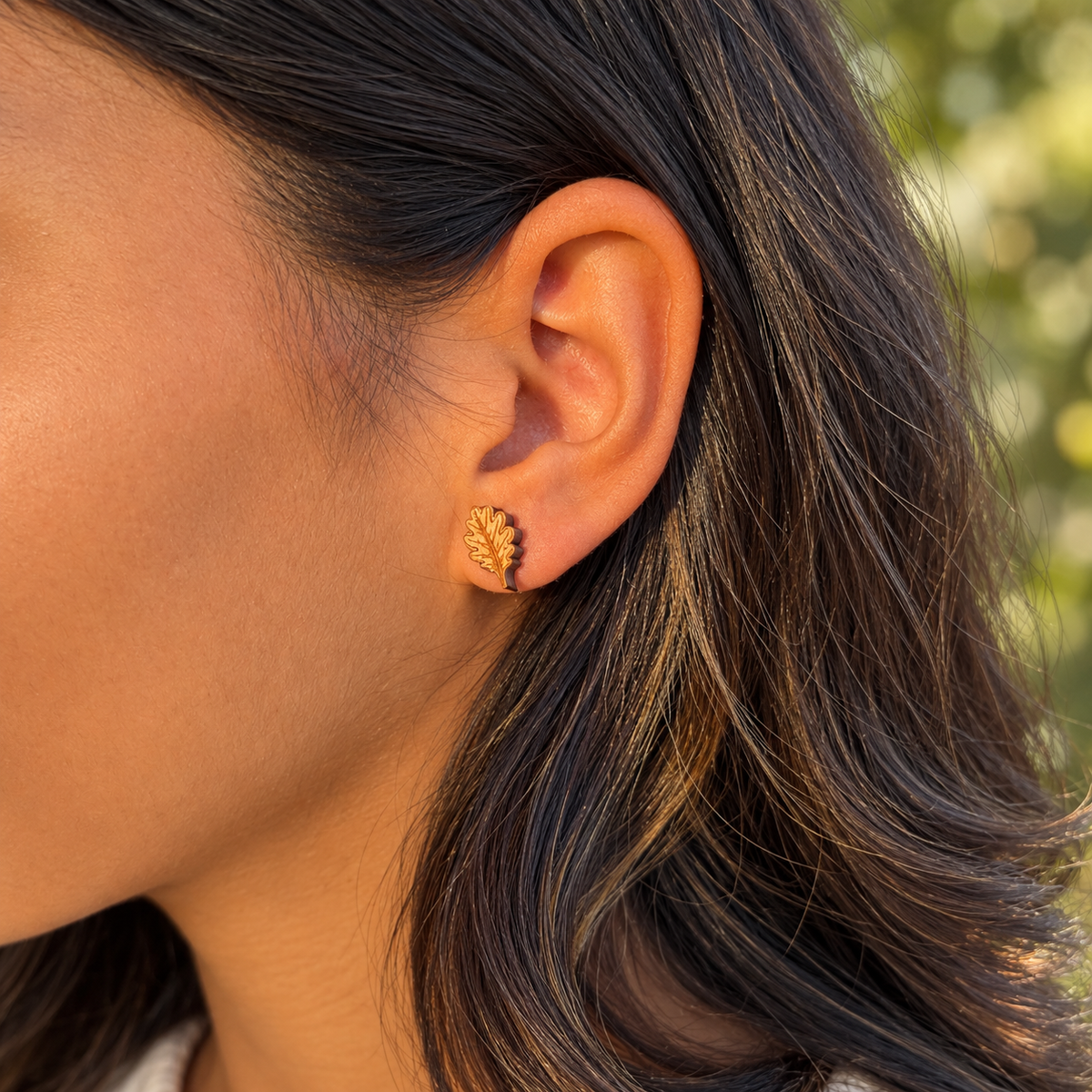 Oak Leaf Stud Earrings - Reclaimed Eastern Maple