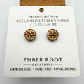 Compass Rose Stud Earrings - Reclaimed Eastern Maple