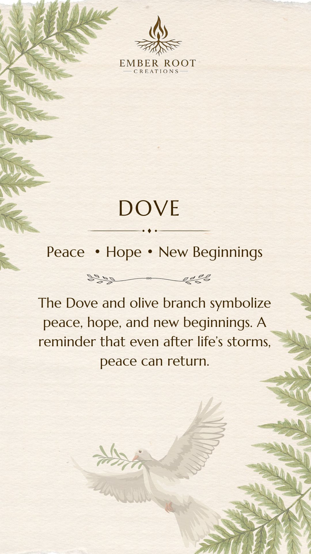 Dove Pendant - Peace, Hope and New Beginnings