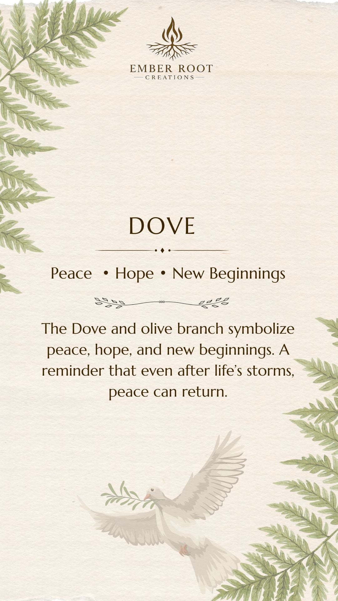 Dove Pendant - Peace, Hope and New Beginnings