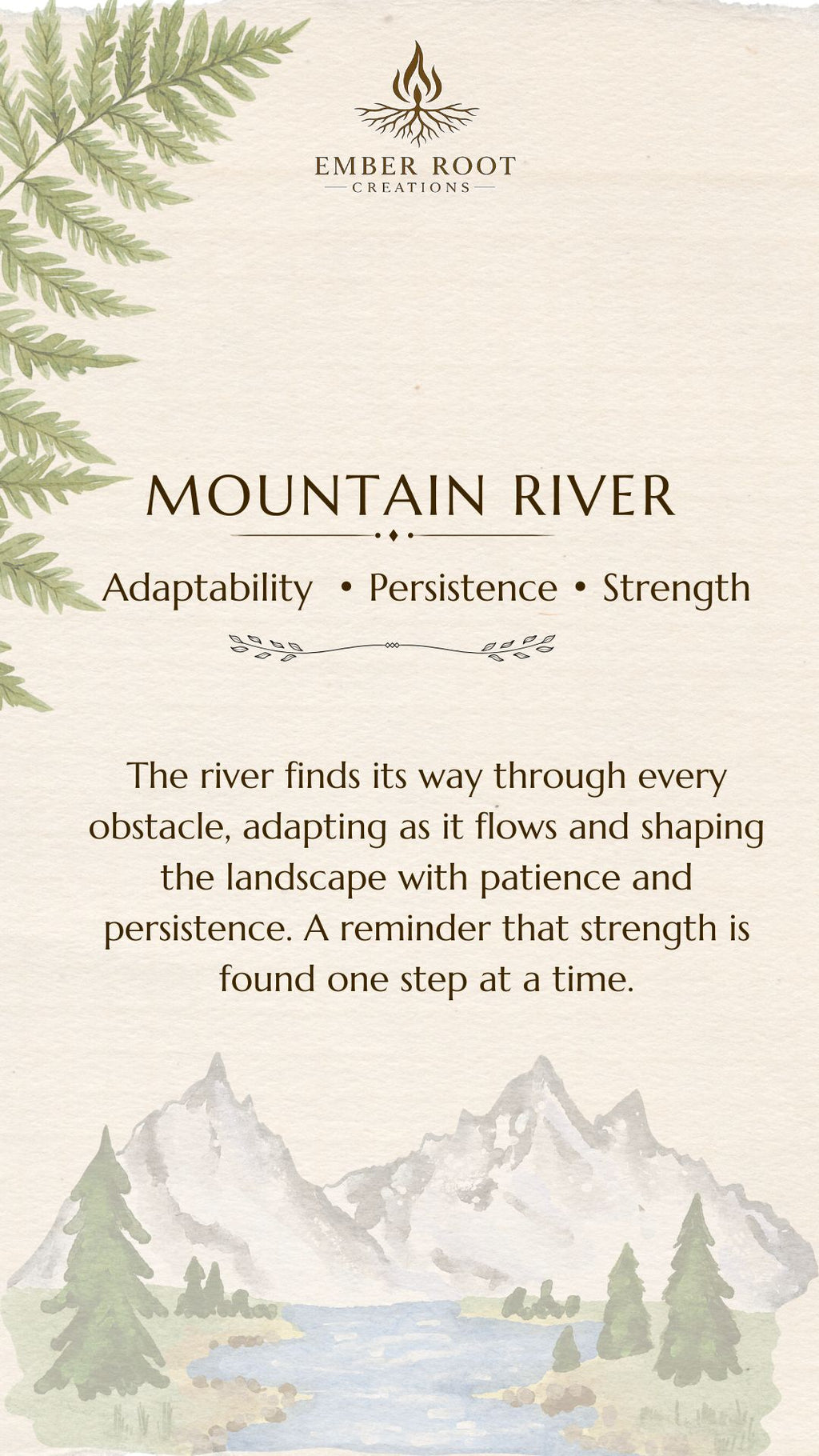 Mountain River Pendant - Adaptability, Persistence and Strength