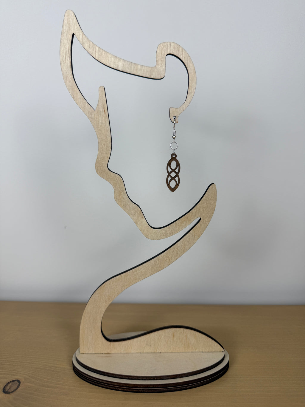 Wood Link Dangle Earrings