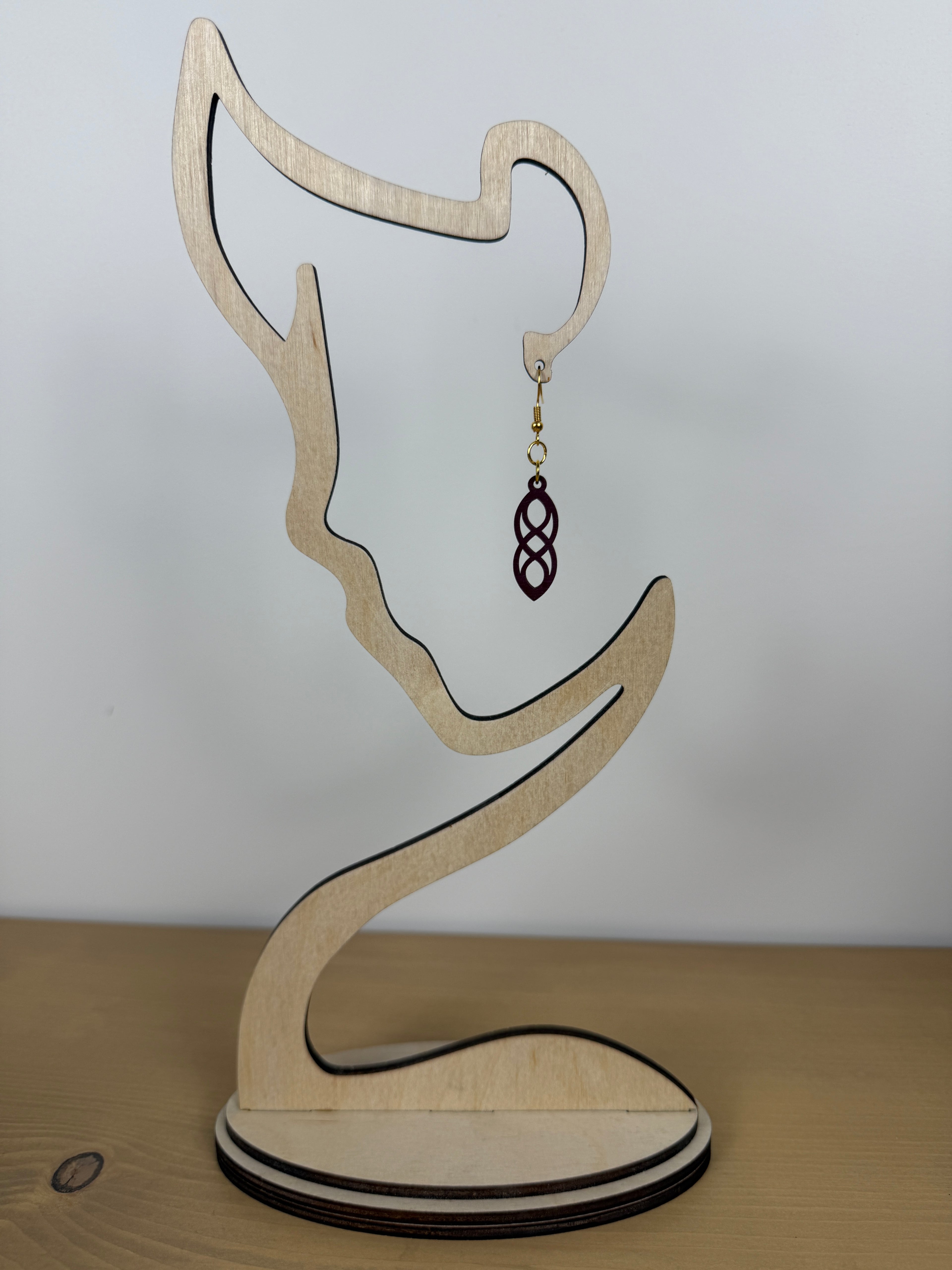 Wood Link Dangle Earrings