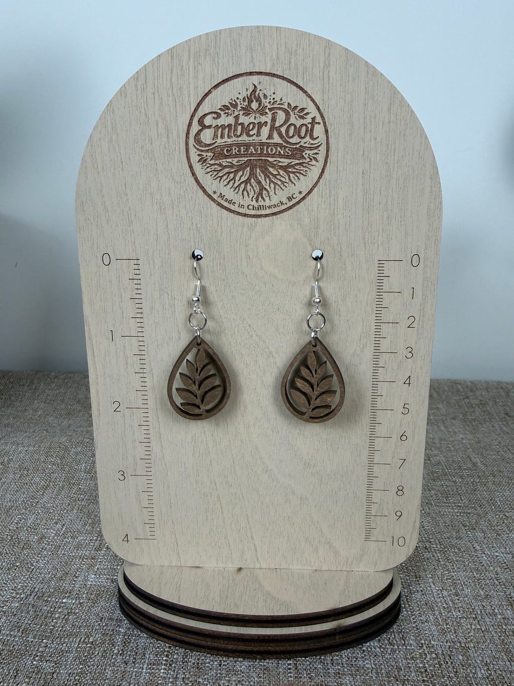 Botanical Wood Earrings: Willow | Light, Dark & Green Stain | Gold or Silver Hardware
