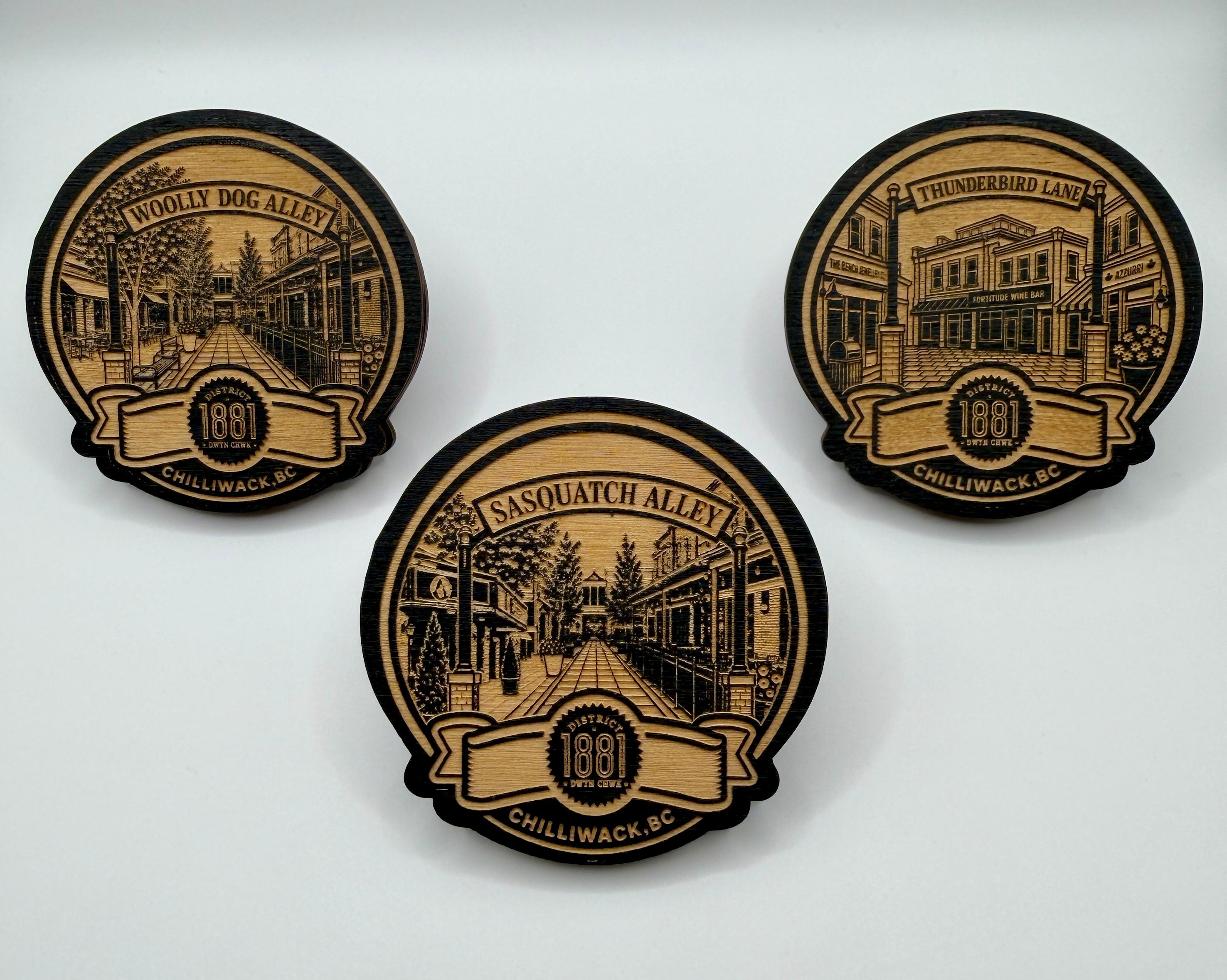 District 1881 Keepsake Magnet – Chilliwack, BC

(Variants: Sasquatch Alley, Woolly Dog Alley, Thunderbird Lane)