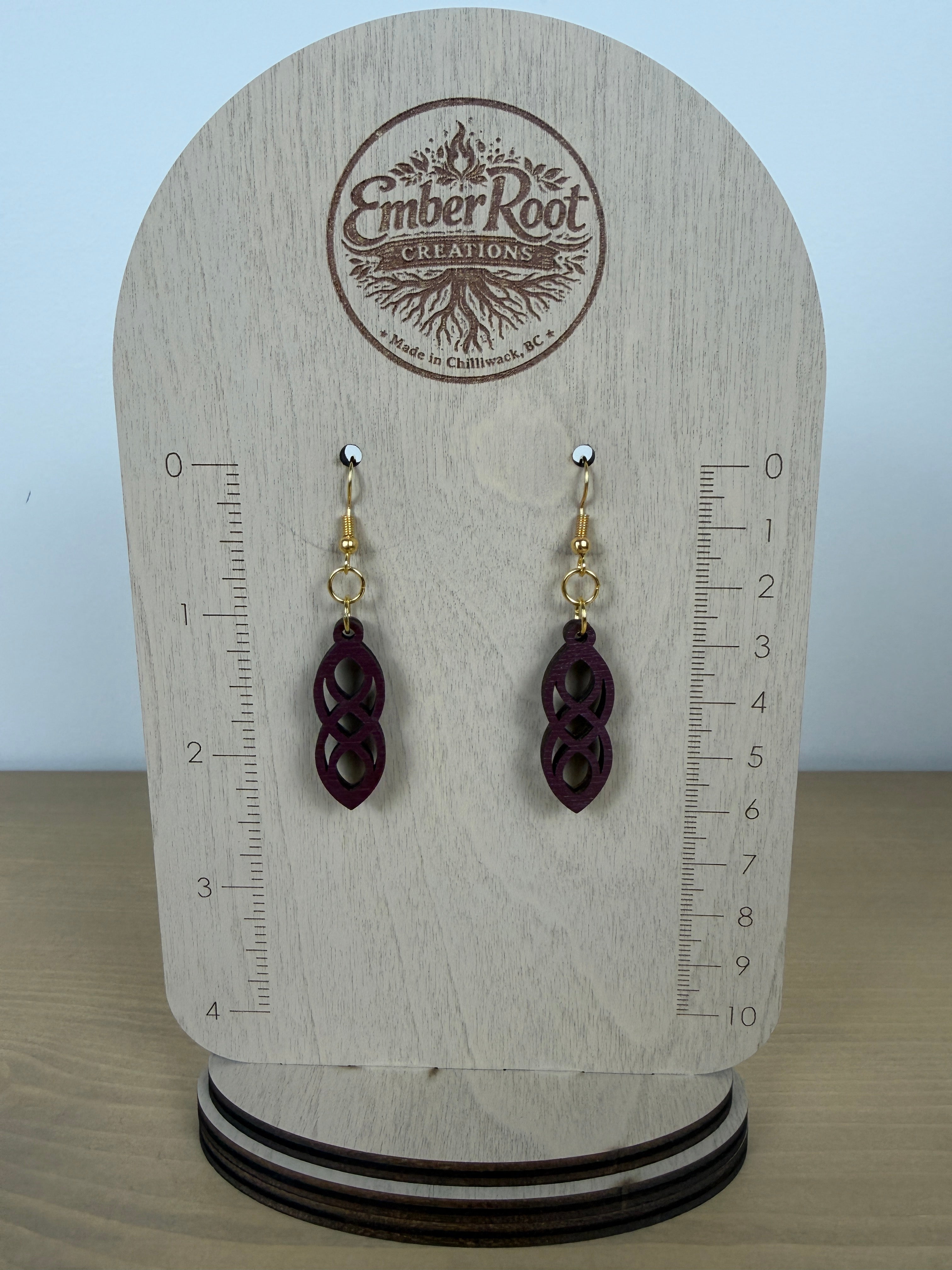 Wood Link Dangle Earrings