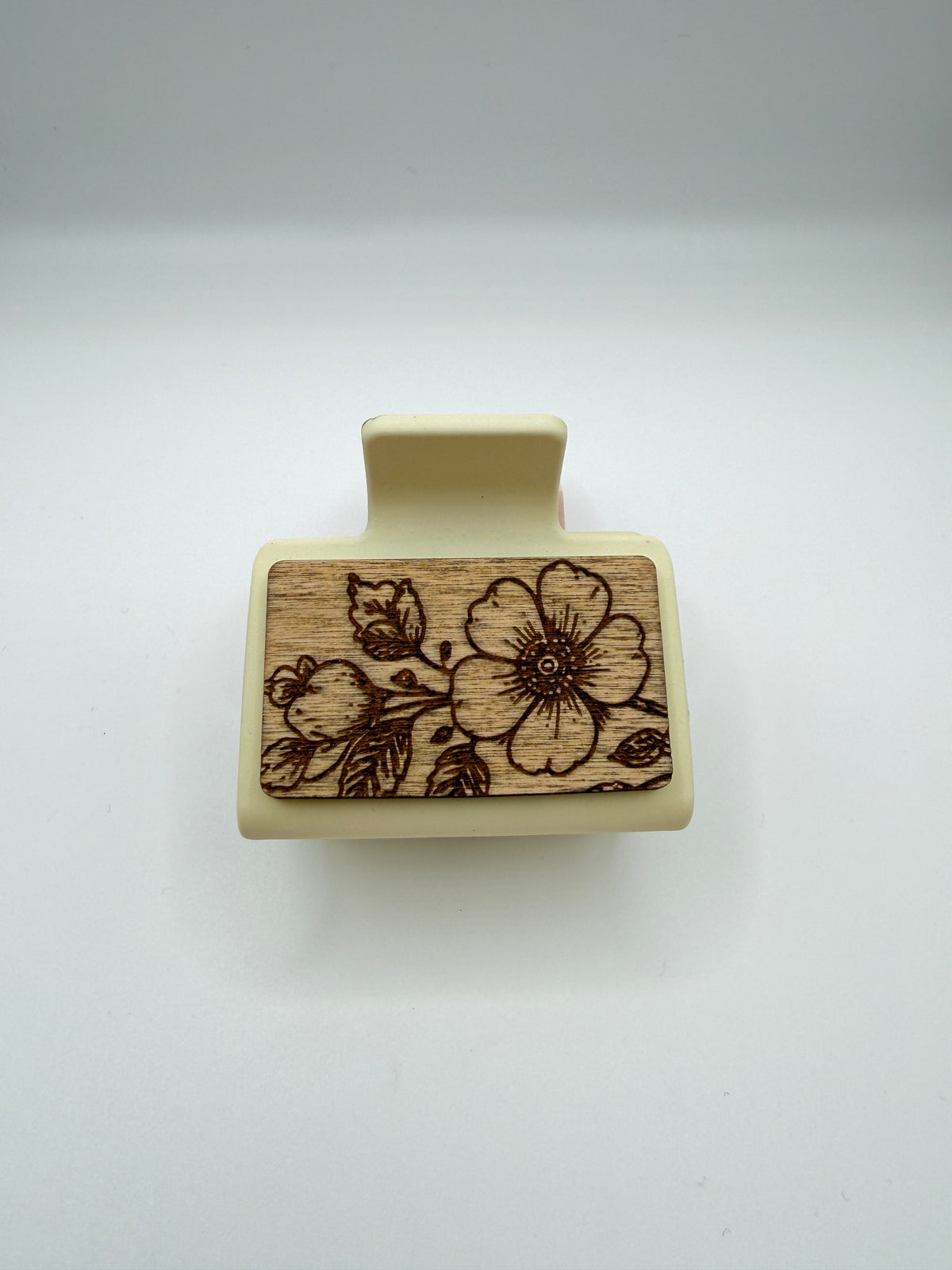 Wild Rose Wood Hair Clip