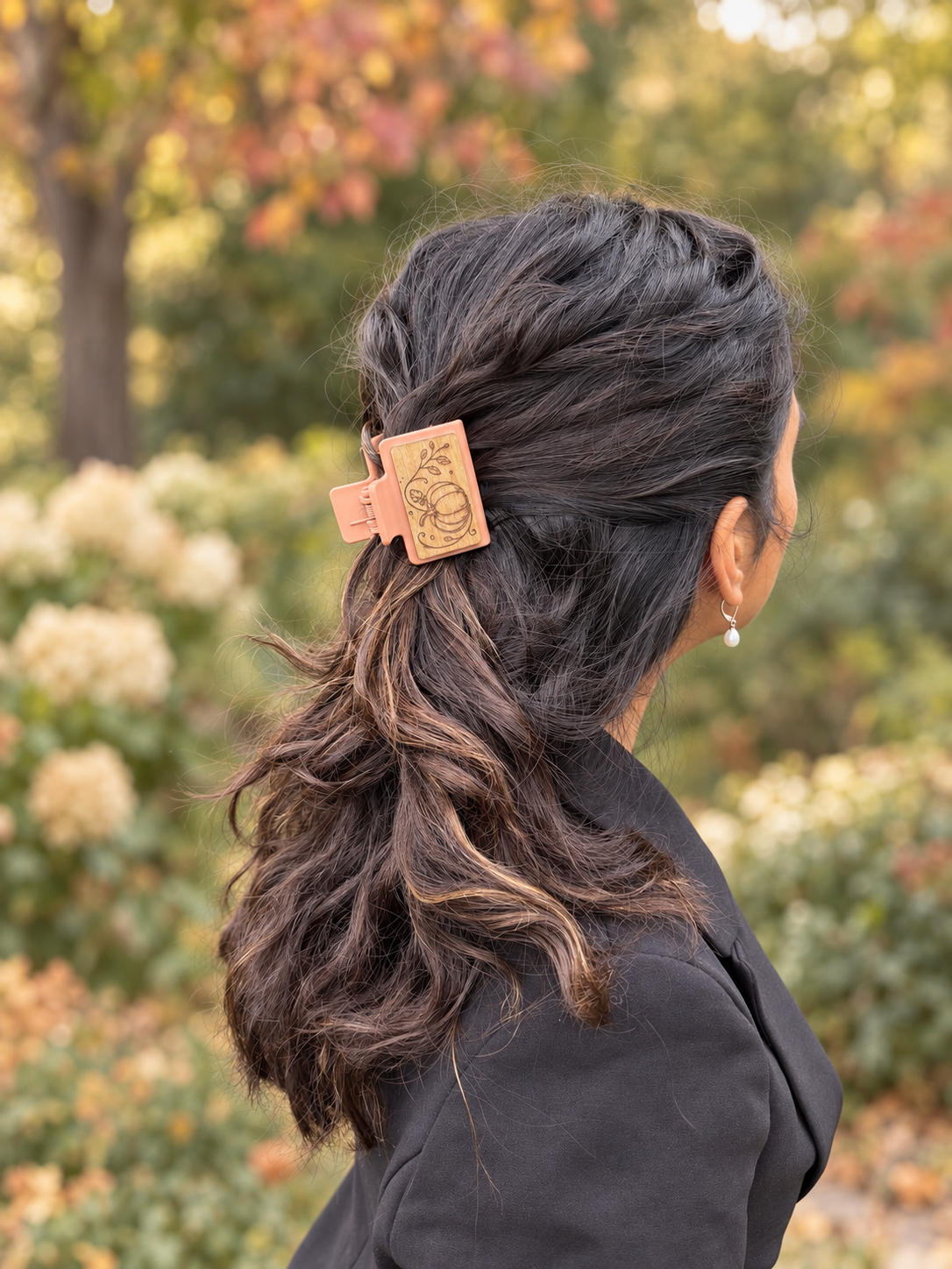 Autumn Pumpkin
Wood Hair Clip