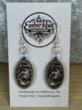 Botanical Wood Earrings: Sprig | Light, Dark & Green Stain | Gold or Silver Hardware