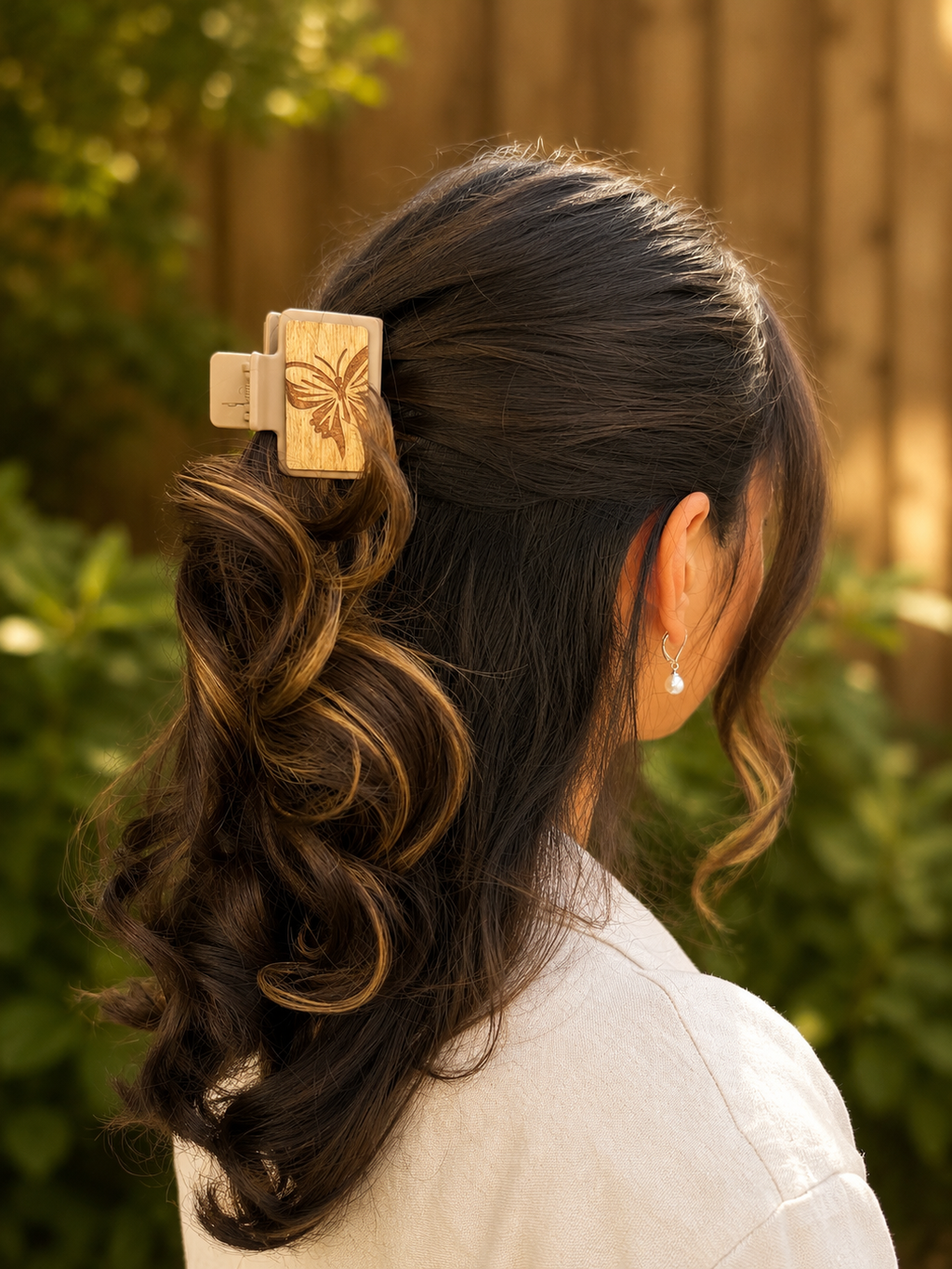 Butterfly Wood Hair Clip
