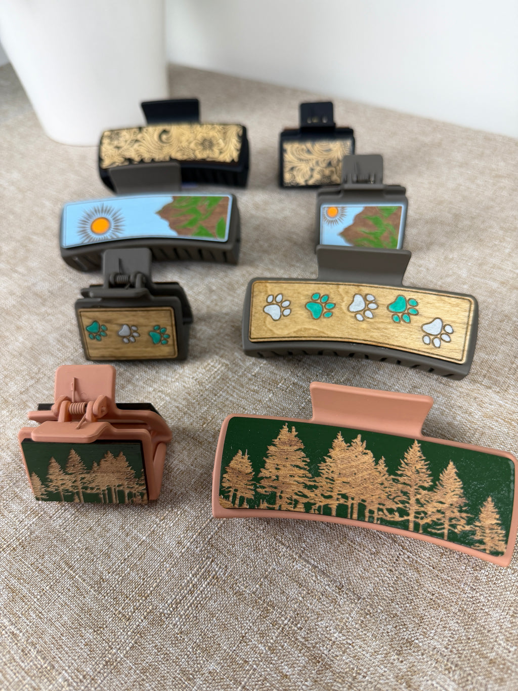 Nature inspired Wood Hair  Clips