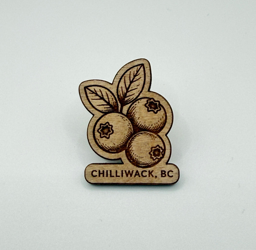 Chilliwack Blueberries | Wooden Souvenir Pin