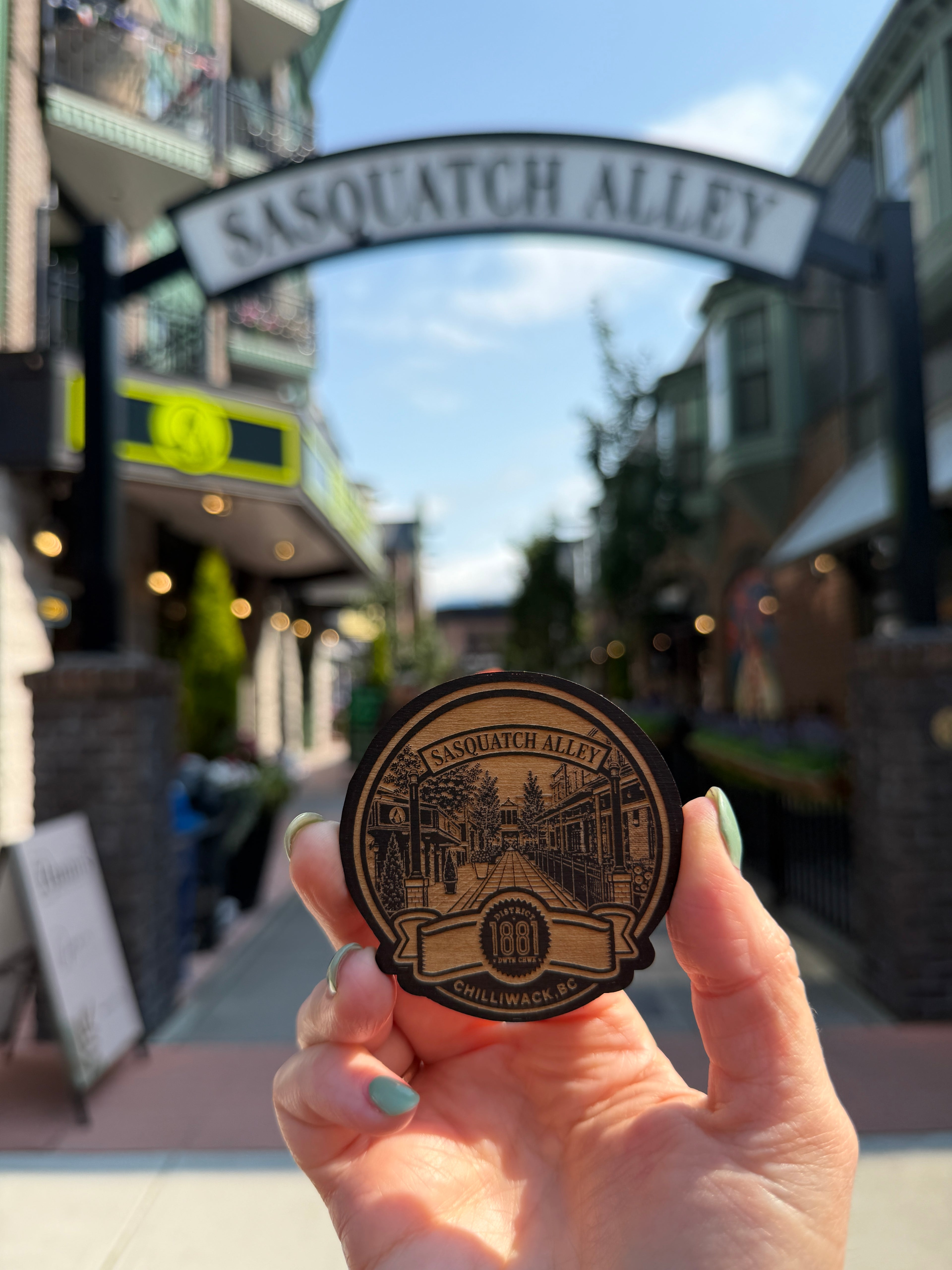 District 1881 Keepsake Magnet – Chilliwack, BC

(Variants: Sasquatch Alley, Woolly Dog Alley, Thunderbird Lane)