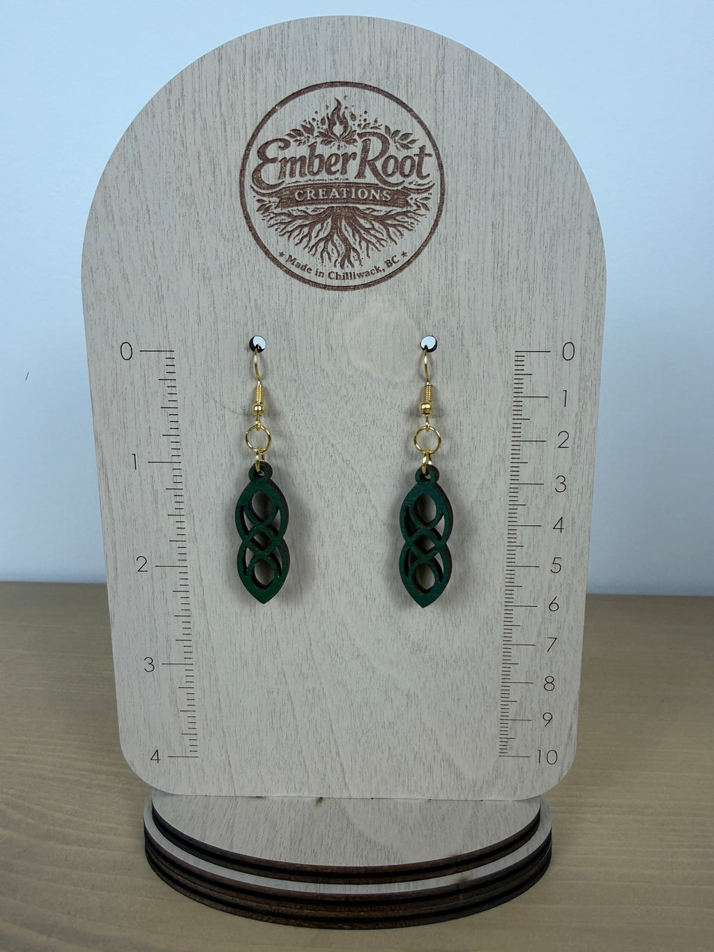 Wood Link Dangle Earrings