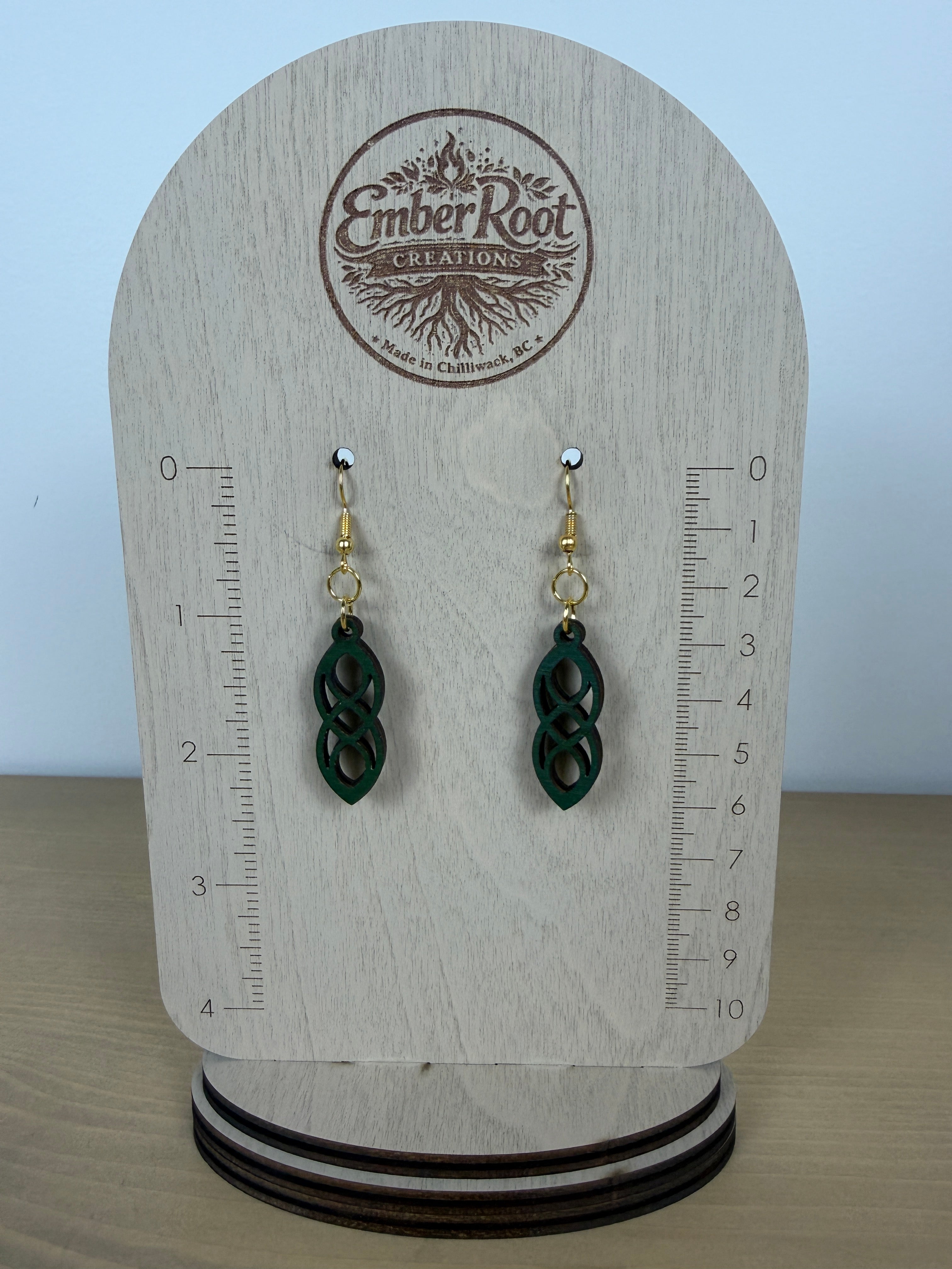Wood Link Dangle Earrings