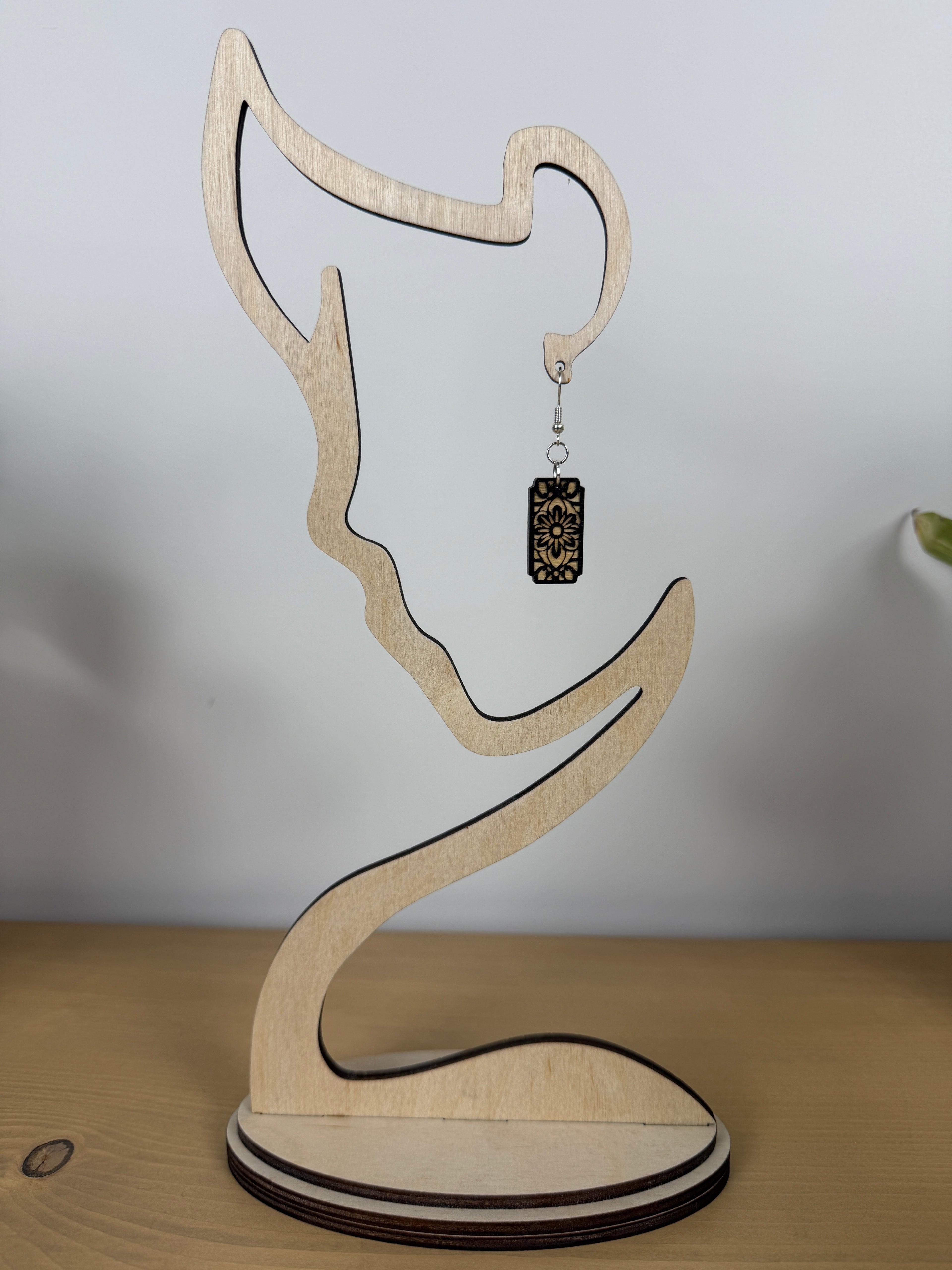 Garden Lattice Wood Earrings