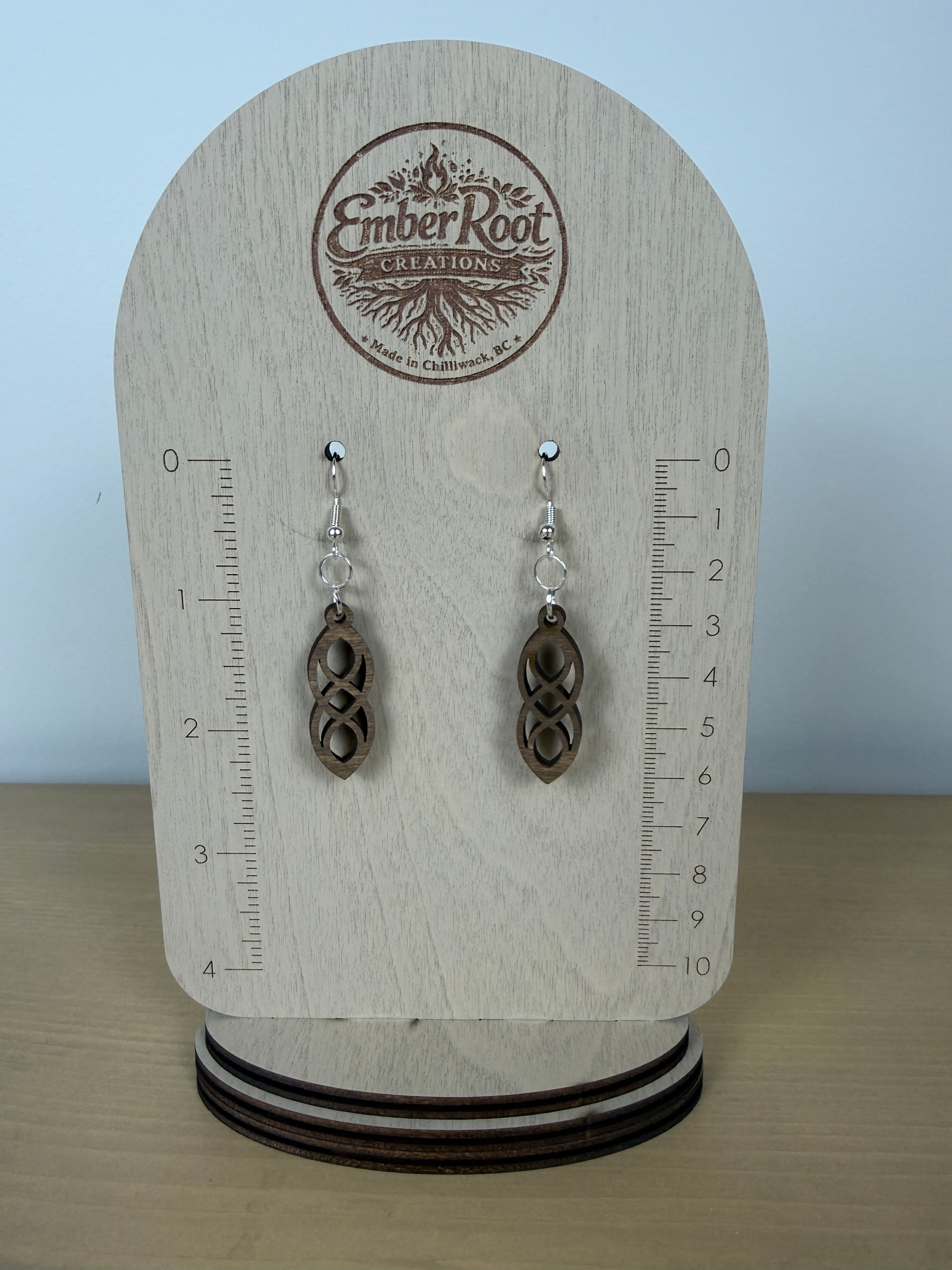Wood Link Dangle Earrings